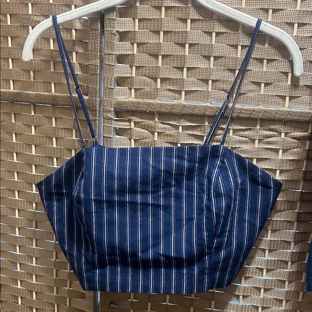 Essue Blue and White Striped Skirt Set - Picture 2 of 8